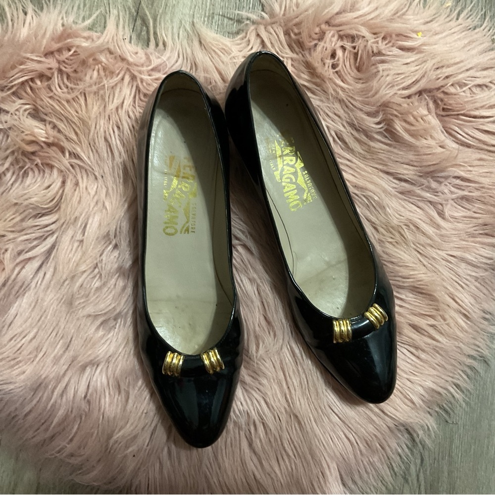 Salvatore Ferragamo VTG Black Size 9 - Picture 4 of 13
